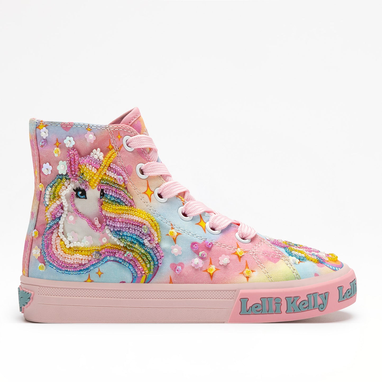 Lelli Kelly Unicorn Rainbow Hi top beaded boot LKED4150