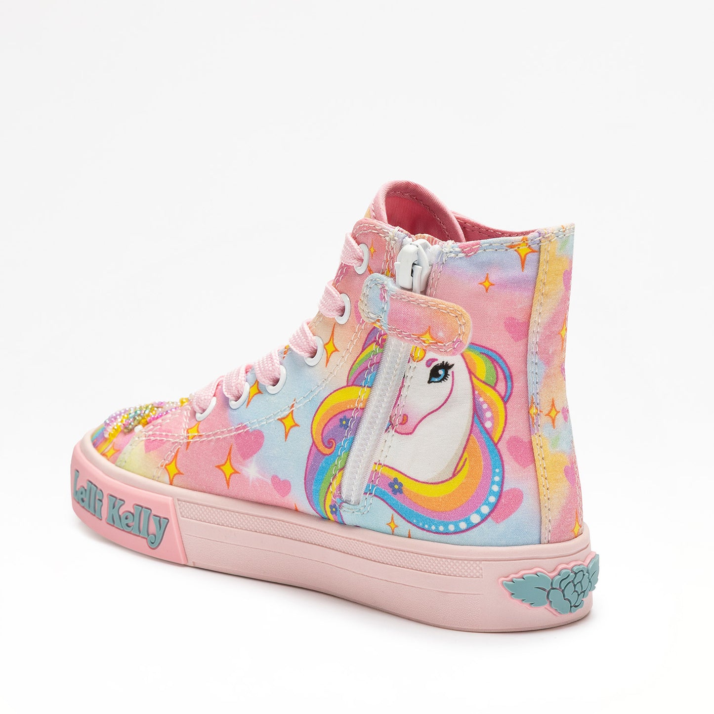 Lelli Kelly Unicorn Rainbow Hi top beaded boot LKED4150