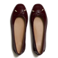 Fitflop Delicato Bow Textured Patent-Leather Ballet Flats Dark Merlot