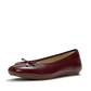 Fitflop Delicato Bow Textured Patent-Leather Ballet Flats Dark Merlot
