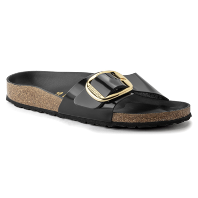 Birkenstock Madrid Big Buckle High Shine Black NARROW