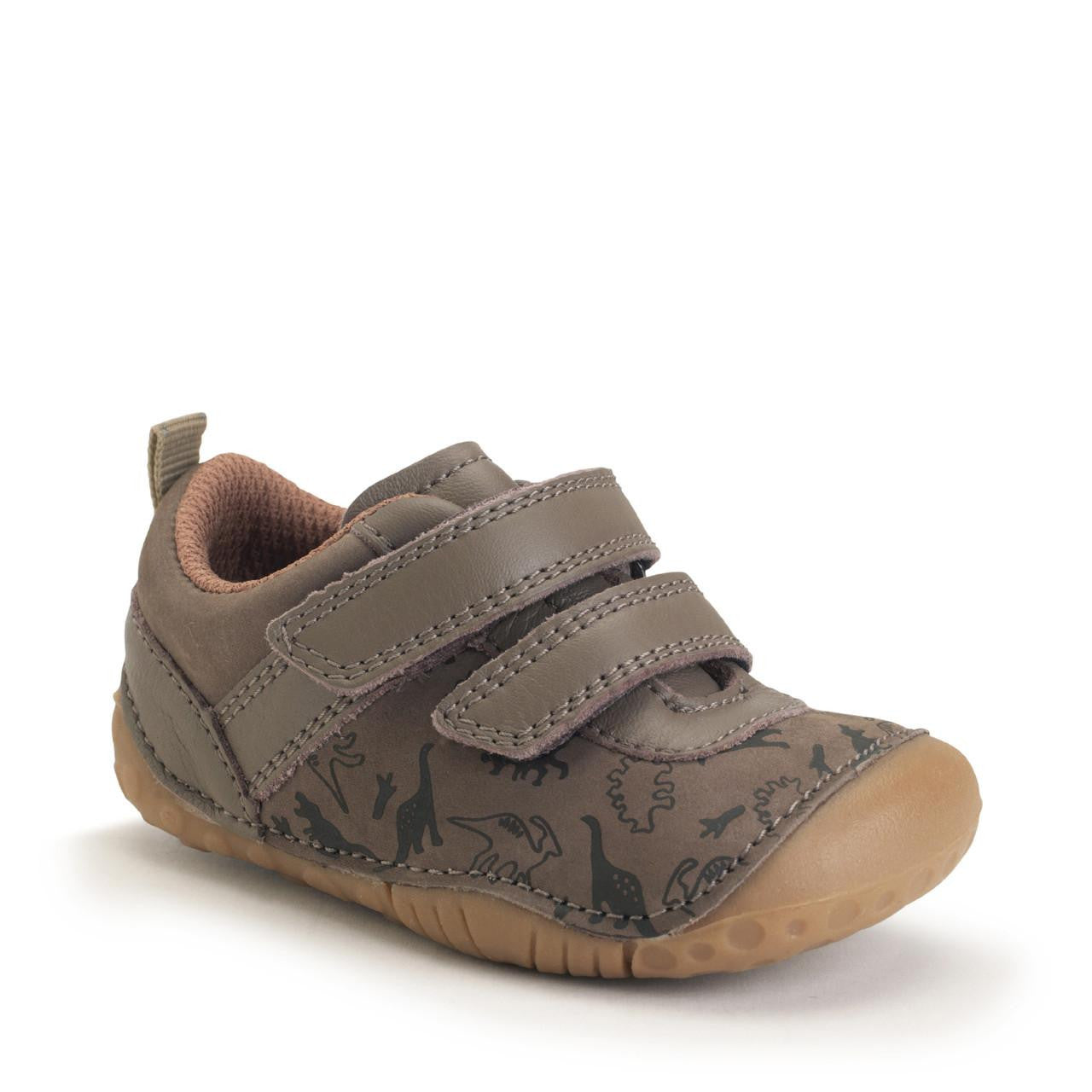 Start-Rite Roar Taupe Dino nubuck/leather rip-tape shoes