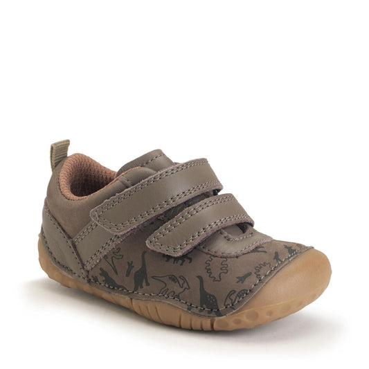 Start-Rite Roar Taupe Dino nubuck/leather rip-tape shoes