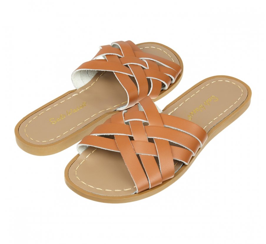 Saltwater Retro Slide Tan sandal
