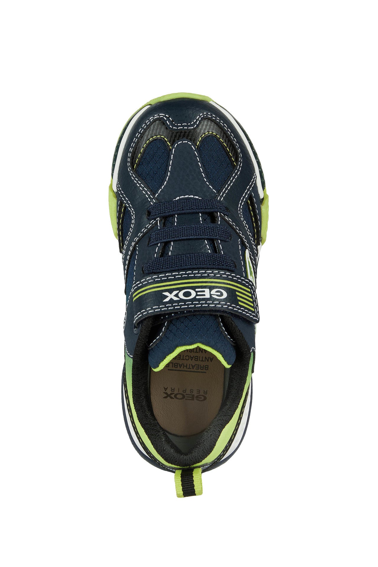 GEOX Bayonyc Navy/Lime Light-up Trainer J16FEA