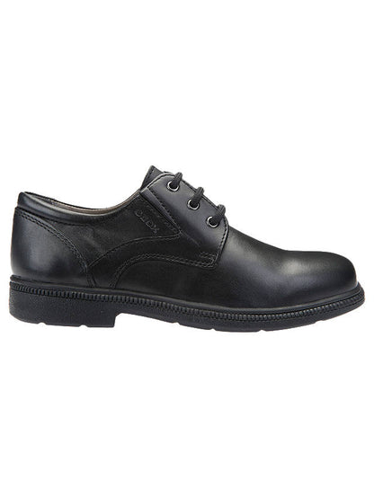 Geox Federico J26D1A black leather school shoe