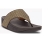Fitflop Glitter weave toe thongs in olive